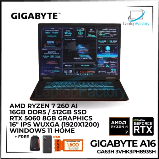 Gigabyte Gaming A16 GA63H 3VHK3PH893SH