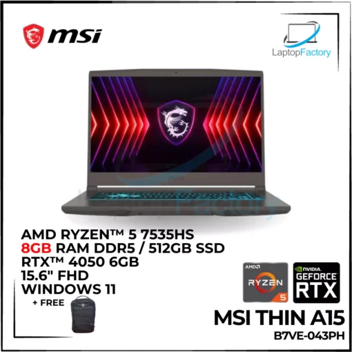 MSI Thin A15 B7VE-043PH Gaming Laptop (8GB)