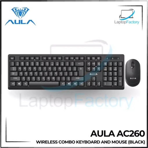 Aula AC260 Wireless Combo Keyboard and Mouse (Black)