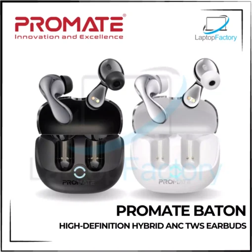 PROMATE Baton High-Definition Hybrid ANC TWS Earbuds with IntelliTouch