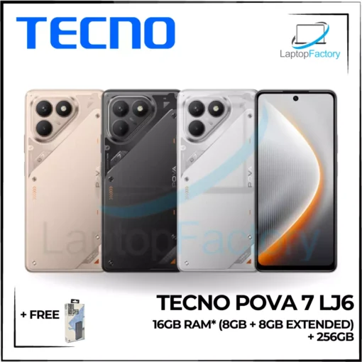 Tecno Pova 7 LJ6 Mobile Phone | 16GB RAM* (8GB + 8GB Extended) + 256GB