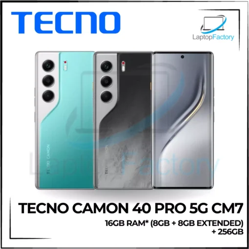 Tecno Camon 40 Pro 5G CM7 Mobile Phone | 16GB RAM* (8GB + 8GB Extended) + 256GB