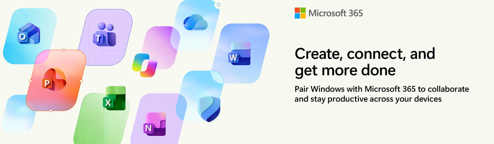 Microsoft 365: Create, connect, and get more done. Pair Windows with Microsoft 365 to collaborate and stay productive across your devices.